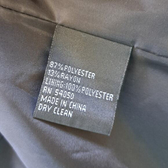 KASPER Blue Black Space Dye Stripe Collarless Jacket Blazer Size 16 P Open Front - Picture 8 of 8